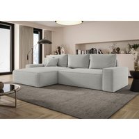 Ecksofa Schlafsofa Sofa walken Stoff Quelle Hellgrau Ottomane Links Ecksofa Schlafsofa Sofa walken Stoff Quelle Hellgrau Ottomane Links von FUN MOEBEL