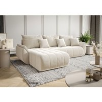 Ecksofa Schlafsofa akita Stoff Monolith Creme Ottomane Links Ecksofa Schlafsofa akita Stoff Monolith Creme Ottomane Links von FUN MOEBEL