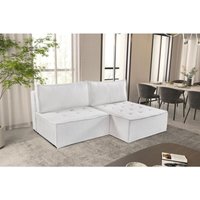 Ecksofa Schlafsofa amalia Stoff Raven Weiß Ottomane Rechts Ecksofa Schlafsofa amalia Stoff Raven Weiß Ottomane Rechts von FUN MOEBEL