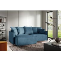 Ecksofa Schlafsofa betto Stoff Now or Never Meeresblau Ottomane Links von FUN MOEBEL