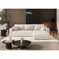 Ecksofa Schlafsofa camila Stoff Monolith Creme Ottomane Rechts Ecksofa Schlafsofa camila Stoff Monolith Creme Ottomane Rechts von FUN MOEBEL