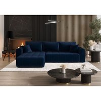 Ecksofa Schlafsofa camila Stoff Monolith Dunkelblau Ottomane Links Ecksofa Schlafsofa camila Stoff Monolith Dunkelblau Ottomane Links von FUN MOEBEL
