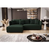Ecksofa Schlafsofa evora Stoff Poso Grün Ottomane Links von FUN MOEBEL