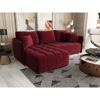 Ecksofa Schlafsofa treviso Stoff Monolith Bordeauxrot Ottomane Links von FUN MOEBEL