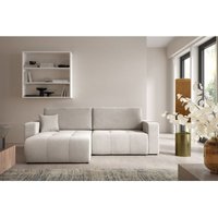Ecksofa Sofa mit Schlaffunktion augusto in Stoff Wind Hellgrau Ottomane Links Ecksofa Sofa mit Schlaffunktion augusto in Stoff Wind Hellgrau Ottomane Links von FUN MOEBEL