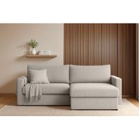 Ecksofa Sofa mit Schlaffunktion bendik Stoff Faro Hellgrau Ottomane Rechts Ecksofa Sofa mit Schlaffunktion bendik Stoff Faro Hellgrau Ottomane Rechts von FUN MOEBEL