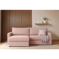 Ecksofa Sofa mit Schlaffunktion bendik Stoff Faro Rose Ottomane Links Ecksofa Sofa mit Schlaffunktion bendik Stoff Faro Rose Ottomane Links von FUN MOEBEL