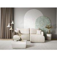 Ecksofa Sofa mit Schlaffunktion calgary Stoff Curio Hellgrau Ottomane Rechts Ecksofa Sofa mit Schlaffunktion calgary Stoff Curio Hellgrau Ottomane Rechts von FUN MOEBEL