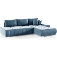 Ecksofa Sofa mit Schlaffunktion vogar Stoff Monolith Graublau Ottomane Rechts Ecksofa Sofa mit Schlaffunktion vogar Stoff Monolith Graublau Ottomane Rechts von FUN MOEBEL