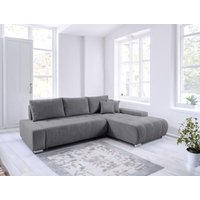 Ecksofa Sofa mit Schlaffunktion vogar Stoff Poso Grau Ottomane Rechts Ecksofa Sofa mit Schlaffunktion vogar Stoff Poso Grau Ottomane Rechts von FUN MOEBEL