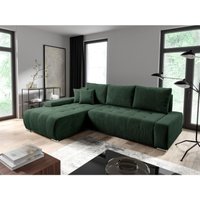Ecksofa Sofa mit Schlaffunktion vogar Stoff Poso Grün Ottomane Links von FUN MOEBEL