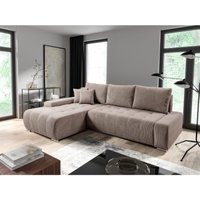 Ecksofa Sofa mit Schlaffunktion vogar Stoff Poso Hellbraun Ottomane Links Ecksofa Sofa mit Schlaffunktion vogar Stoff Poso Hellbraun Ottomane Links von FUN MOEBEL