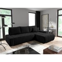 Ecksofa Sofa mit Schlaffunktion vogar Stoff Poso Schwarz Ottomane Rechts Ecksofa Sofa mit Schlaffunktion vogar Stoff Poso Schwarz Ottomane Rechts von FUN MOEBEL