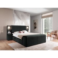 Fun Moebel - Boxspringbett Bett marten 140x220cm Set.2 in Stoff Magic Velvet Schwarz von FUN MOEBEL