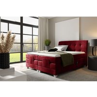 Fun Moebel - Boxspringbett Elektrisch Bett franco 140x200cm in Stoff Fresh Rot von FUN MOEBEL