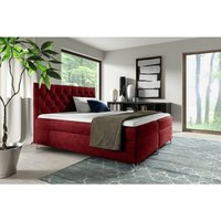 Fun Moebel - Boxspringbett Schlafzimmerbett ambre 140x200cm in Stoff Fresh Rot von FUN MOEBEL