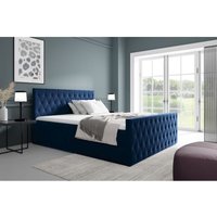 Fun Moebel - Boxspringbett Schlafzimmerbett asher 200x220cm in Stoff Fresh Dunkelblau von FUN MOEBEL