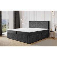 Fun Moebel - Boxspringbett Schlafzimmerbett hidis 180x200cm Stoff Vito Grafit von FUN MOEBEL