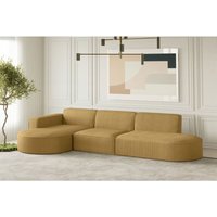 Ecksofa Designersofa palma in Stoff Scala Senfgelb Ottomane Links von FUN MOEBEL