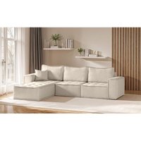 Ecksofa Modulsofa 3-teilig sande Stoff Alpine Beige Ottomane Links von FUN MOEBEL
