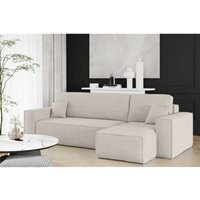 Fun Moebel - Ecksofa Schlafsofa Sofa maris Stoff Poso Altweiß Ottomane Rechts von FUN MOEBEL