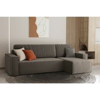 Fun Moebel - Ecksofa Schlafsofa Sofa maris Stoff Quarzgrau Ottomane Rechts von FUN MOEBEL