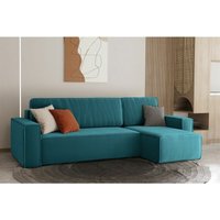 Ecksofa Schlafsofa Sofa maris Stoff Türkisblau Ottomane Rechts Ecksofa Schlafsofa Sofa maris Stoff Türkisblau Ottomane Rechts von FUN MOEBEL