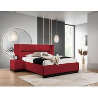 Polsterbett Doppelbett Set.1 hamilton 120x200cm Stoff Magic Velvet Rot von FUN MOEBEL