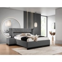 Polsterbett Doppelbett Set.1 hamilton 180x200cm Stoff Magic Velvet Grafit von FUN MOEBEL