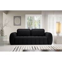 Fun Moebel - Sofa 3-Sitzer mit Schlaffunktion caria in Stoff Quelle Schwarz von FUN MOEBEL