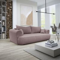Sofa Schlafsofa 3-Sitzer anike Stoff Now or Never Altrosa von FUN MOEBEL