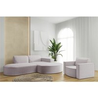 Fun Moebel - Sofa Set 2-teilig Sessel und Ecksofa palma xs Stoff Ascot Rose Ottomane Rechts von FUN MOEBEL