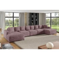 Wohnlandschaft Sofa U-Form Designersofa megan xl in Stoff Poso Altrosa Wohnlandschaft Sofa U-Form Designersofa megan xl in Stoff Poso Altrosa von FUN MOEBEL