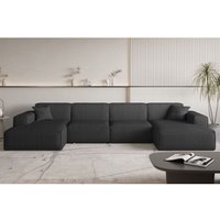 Fun Moebel - Wohnlandschaft Sofa U-Form celes premium in Stoff Scala Schwarz Fun Moebel - Wohnlandschaft Sofa U-Form celes premium in Stoff Scala Schwarz von FUN MOEBEL