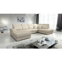 Wohnlandschaft Sofa U-Form nevio Stoff Scala Creme Ottomane Links Wohnlandschaft Sofa U-Form nevio Stoff Scala Creme Ottomane Links von FUN MOEBEL