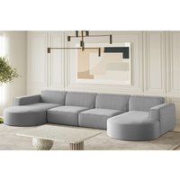 Fun Moebel - Wohnlandschaft U-Form Sofa palma xl in Stoff Opera Velvet Grau Fun Moebel - Wohnlandschaft U-Form Sofa palma xl in Stoff Opera Velvet Grau von FUN MOEBEL