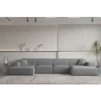Fun Moebel - Wohnlandschaft U-Form celes premium in Stoff Ascot Bukla Grau von FUN MOEBEL