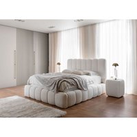 Polsterbett Doppelbett Set.2 carson 160x200cm Stoff Catch Me Altweiß von FUN MOEBEL