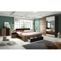 Schlafzimmer Set 5 tlg askja inkl.Doppelbett 160cm und Schrank 180cm von FUN MOEBEL