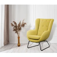 Sessel Designersessel ARTEMIS in Stoff Kronos Gelb von FUN MOEBEL