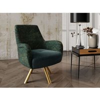 Sessel Drehsessel valerie in Stoff Touch Me und Elisa Velvet Dunkelgrün von FUN MOEBEL
