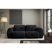 Sofa 2-Sitzer mit Schlaffunktion SIMONE in Stoff Ambience Schwarz von FUN MOEBEL