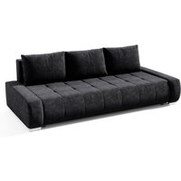 Sofa 3-Sitzer mit Schlaffunktion vogar Stoff Aston Schwarz von FUN MOEBEL