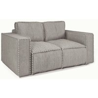 Sofa Designersofa 2-Sitzer vajana Stoff Tilia Hellgrau von FUN MOEBEL