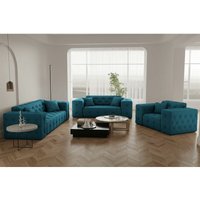 Sofaset Designersofa CHANTAL 3-2-1 in Stoff Opera Velvet Ozeanblau Sofaset Designersofa CHANTAL 3-2-1 in Stoff Opera Velvet Ozeanblau von FUN MOEBEL