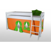 Vorhangset neues Design orange-grün für Hochbet Spielbett Etagenbett von FUN MOEBEL