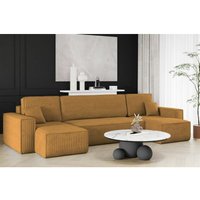 Wohnlandschaft Schlafsofa Sofa maris Stoff Poso Senf von FUN MOEBEL