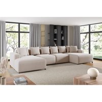 Wohnlandschaft Sofa U-Form Designersofa MEGAN in Stoff Salvador Hellbeige Wohnlandschaft Sofa U-Form Designersofa MEGAN in Stoff Salvador Hellbeige von FUN MOEBEL