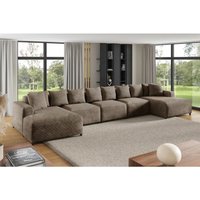 Wohnlandschaft Sofa U-Form Designersofa megan xl in Stoff Poso Cappuccino Wohnlandschaft Sofa U-Form Designersofa megan xl in Stoff Poso Cappuccino von FUN MOEBEL