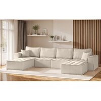 Wohnlandschaft Sofa U-Form Modulsofa-Set 4-teilig sande Stoff Alpine Beige Wohnlandschaft Sofa U-Form Modulsofa-Set 4-teilig sande Stoff Alpine Beige von FUN MOEBEL